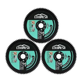 HSS Circular Saw Blade - 3In/75mm x Arbor 3/8In/10mm Cutting Discs for Wood, Copper, Aluminum, Plastic and Soft Metal