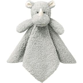 Baby Gray Rhino Soft Stuffed Animal Security Blanket, Plush Rhino Character Lovey Blanket, Baby Shower/Nursery Gift, Cuddly Newborn, Infant, Toddler Snuggle Blankie for Boys Girls, 18"