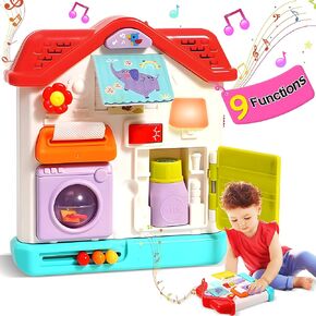 2024 NEW Montessori Busy Board Sensory Toys for toddlers 1-3, 13 Activity Music & Led Light Up Montessori Toys for 2+ Year Old, Birthday Gifts for Toddlers, Travel Toys for 2 year old