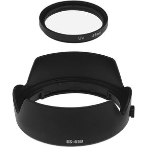 SING F LTD 2pcs Bayonet Lens Hood and UV Filter Set Compatible with Canon RF 50mm F1.8 STM Lens Replaces ES-65B Lens Hood with 43mm UV Filter Petal Shaped