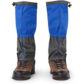 VGEBY 1Pair Leg Gaiters Waterproof Snow Boot Gaiters, Breathable Climbing Hiking Snow Gaiter for Outdoor Hiking Walking Hunting Climbing Mountain(Blue) Ski Equipment