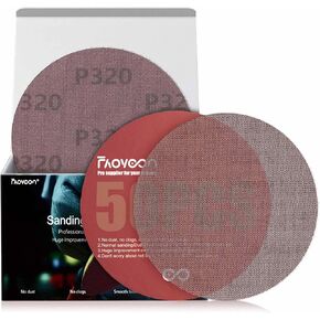 6 Inch Sanding Mesh | Micro Mesh Hook and Loop Sanding Discs | Dust Free Net Sandpaper | 50 Pack Assortment 80 | 120 | 220 | 320 | 600 Grit | Wet and Dry Sanding Screen | Anti-clog/Last Longer in Kuwait