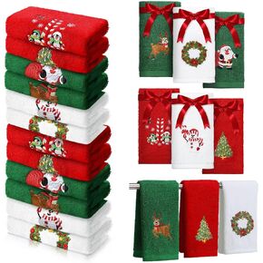 Ganeen 12 Pcs Baby Washcloths Set, 20 x 10 Inch Thick Newborn Bath Towel Baby Wash Cloths Reusable Baby Wipes in Cute Print for Sensitive Skin Baby Registry as Shower Gift