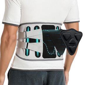 2024 NEW Back Brace for Lower Back Pain, Adjustable Lumbar Support for Pain Relief of Back with 5 Stays, Breathable Back Support Belt for Men/Women for work Ideal for Lifting Working Sports (Large)