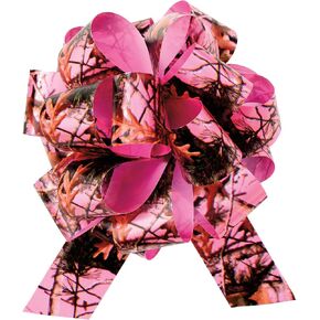 Pink Camo Bows (3 pack, poly ribbon pull bows, 5", gift wrap) Next Camo Party Collection by Havercamp in Saudi Arabia