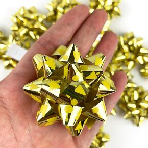 Heyiwell Gold Gift Bows 20PC Self Adhesive Gift Bows for Holiday, Weddings, Birthday, Party Decoration 2.2" Inch(5.5cm)