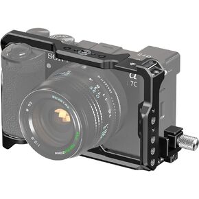 A7C II Cage Kit for Sony A7C II / A7CR Camera with a Cable Clamp for HDMI, Built-in Quick Release Plate for Arca-Type, Film Making Camera Video Cage with Shoe Mount, 1/4''-20 & 3/8''-16 Threaded Holes