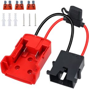 Power Wheels Adapter for Milwaukee M18 Battery, Power Wheels Battery Adapter/Converter with Wire Harness Connector & 40A Fuse Compatible with Fisher-Price 12V Power Wheels, 12AWG Wire