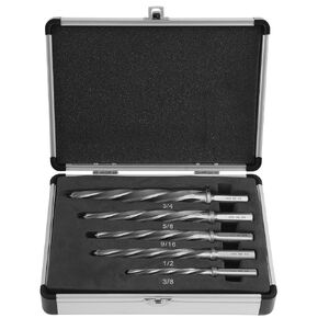Lichamp 5pcs Reamer Drill Bit, 3/8" 1/2" 9/16" 5/8" 3/4" High Speed Steel Chucking Reamer Set Tapered Reamer for Metal