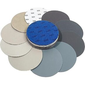 Rouswee 30PCS 5 Inch #320-#7000 Hook and Loop Wet Dry Sanding Discs 320/400/800/1000/1500/2000/3000/4000/5000/7000 Grit Compatible for Random Orbital Sander Sanding Grinder (30 PCS 5 inch #320-#7000)