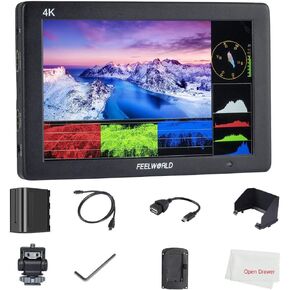 FEELWORLD T7 Plus Monitor, 7 Inch 4K Camera Monitor, 4K HDMI IPS 1920 x 1200 Screen with HD Video Assist 3D LUT Field Monitor with Waveform Histogram Peaking Focus False Colours