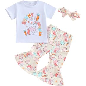 Baby Girl St Patricks Day Outfit Short Sleeve T Shirt Irish Shamrock Flared Pants Sets Toddler Clothes