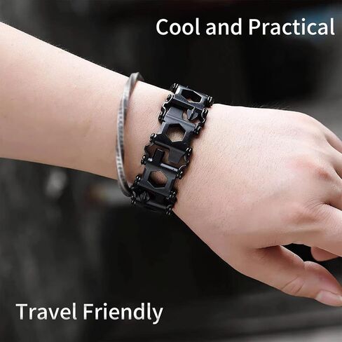 Multitool Bracelet for Men, 29 in 1 Tools Stainless Steel Multifunctional Bracelet, Travel Friendly, Multitool Survival Bracelet Suitable for Sailing Travel Camping Hiking in Saudi Arabia
