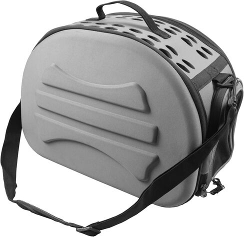 Pet Life 'Narrow Shelled' Perforated Lightweight Collapsible Military Grade Fashion Designer Travel Pet Dog Carrier Crate, Pink, Black, One Size (One Size, Dark Grey) in Saudi Arabia