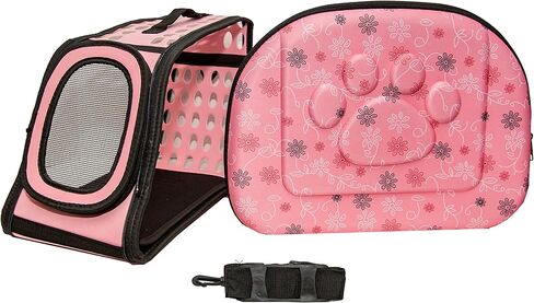 حقيبة سفر للحيوانات الأليفة معتمدة من شركة PetLike Airline وقابلة للطي ذات جوانب ناعمة للقطط والكلاب الصغيرة (أزرق، جلد) in Kuwait