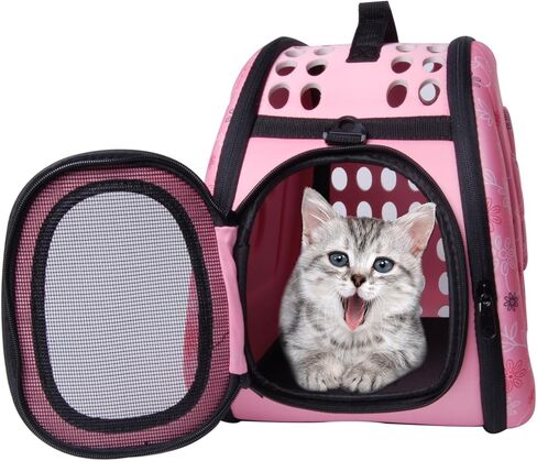 حقيبة سفر للحيوانات الأليفة معتمدة من شركة PetLike Airline وقابلة للطي ذات جوانب ناعمة للقطط والكلاب الصغيرة (أزرق، جلد) in Kuwait