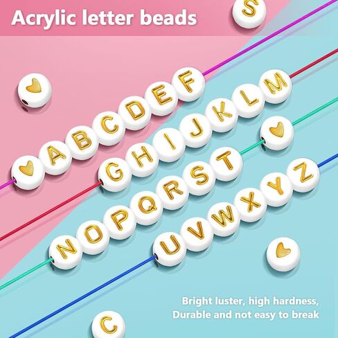 Hoomall 1120 قطعة من خرز اللؤلؤ والخرز الذهبي وخرز الحروف لصنع المجوهرات، لآلئ صناعية 5 أحجام مختلطة، 5 أشكال خرز فاصل، خرز حروف، خرزة فضفاضة لقلادة السوار DIY، ديكور وحشو مزهرية in Kuwait