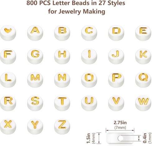 Hoomall 1120 قطعة من خرز اللؤلؤ والخرز الذهبي وخرز الحروف لصنع المجوهرات، لآلئ صناعية 5 أحجام مختلطة، 5 أشكال خرز فاصل، خرز حروف، خرزة فضفاضة لقلادة السوار DIY، ديكور وحشو مزهرية in Kuwait