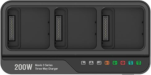 200W Three-Way Battery Charger for DJI Mavic 3 Series Drone,3X Rapid Mavic 3 Battery Charging Hub,Compatible with DJI RC/RC Pro/RC Pro Plus/RC-N1 Remote Controller(Black) in Saudi Arabia