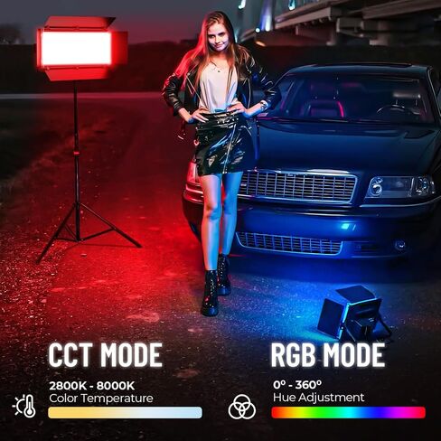 ضوء فيديو SPL210C RGB LED مع التحكم في التطبيق، ضوء لوحة RGB بالألوان الكاملة 360 درجة، 2800K-8000K، CRI/TLCI 97+، 10 مشاهد، إضاءة استوديو تصوير احترافي لليوتيوب/البث/الصور/الفيديو in Kuwait