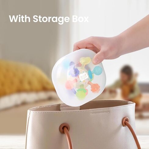 كرة تسنين للأطفال، ألعاب تسنين حسية متعددة من السيليكون، ألعاب تسنين للأطفال من مونتيسوري لتخفيف التسنين، خالية من مادة BPA، لعبة مضغ للأطفال من عمر 0 ​​إلى 12 شهرًا، مقاومة للحرارة in Kuwait