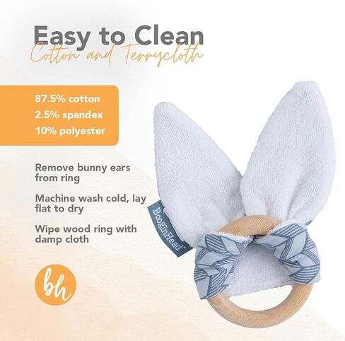 BooginHead Pacifier Clip and Natural Wood Baby Teether, Lemons in Kuwait