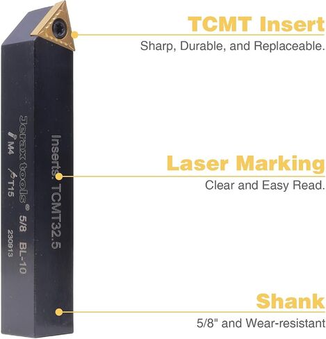 مجموعة أدوات جيراكس أوال 5 قطع قابلة للفهرسة مع إدراجات كربيد TCMT (3/8")... in Kuwait