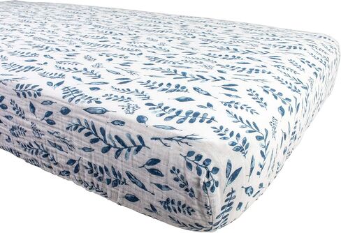 ملاءة سرير الأطفال Bebe au Lait الكلاسيكية من الموسلين، مصنوعة من قطن الموسلين بنسبة 100%، تناسب مرتبة سرير الأطفال القياسية - Hello Sunshine in Kuwait