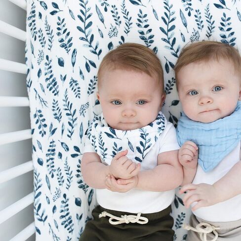 ملاءة سرير الأطفال Bebe au Lait الكلاسيكية من الموسلين، مصنوعة من قطن الموسلين بنسبة 100%، تناسب مرتبة سرير الأطفال القياسية - Hello Sunshine in Kuwait