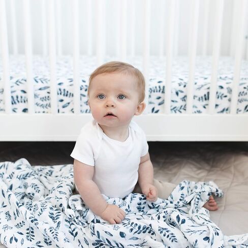 ملاءة سرير الأطفال Bebe au Lait الكلاسيكية من الموسلين، مصنوعة من قطن الموسلين بنسبة 100%، تناسب مرتبة سرير الأطفال القياسية - Hello Sunshine in Kuwait