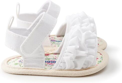 صنادل صيفية للأطفال البنات من Kuner مصنوعة من القطن بعقدة على شكل زهور غير قابلة للانزلاق للاستخدام في الهواء الطلق أحذية المشي الأولى in Kuwait