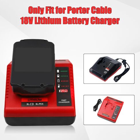 Dosctt 2 حزم 3.0Ah PC18BLX PC18BLEX 18V استبدال بطارية ليثيوم أيون لكابل بورتر 18 فولت بطارية متوافقة مع كابل بورتر 18 فولت بطارية PC18B PC188 PC18BL PC18BLX PC18BLEX PCXMVC (أحمر) in Kuwait