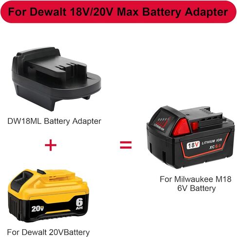 TENMOER Battery Adapter for Dewalt to Milwaukee Battery,for Dewalt 20V/60V Battery Convert to Milwaukee 18V M18 Cordless Tool in Kuwait