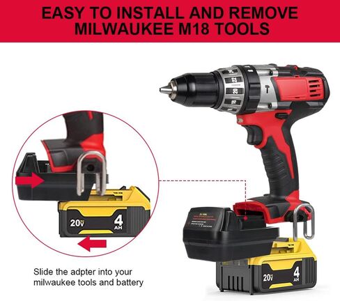 TENMOER Battery Adapter for Dewalt to Milwaukee Battery,for Dewalt 20V/60V Battery Convert to Milwaukee 18V M18 Cordless Tool in Kuwait