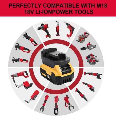 TENMOER Battery Adapter for Dewalt to Milwaukee Battery,for Dewalt 20V/60V Battery Convert to Milwaukee 18V M18 Cordless Tool in Kuwait