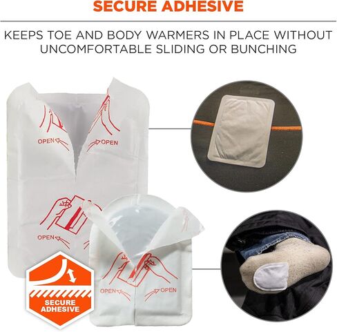 Ergodyne N-Ferno 6994 Adhesive Body, Toe, Hand Warmers Variety Pack, Disposable, Up to 12 Hours of Warming, Includes 3 pairs of toe, 5 body, 5 pairs of hand warming pouches in Saudi Arabia