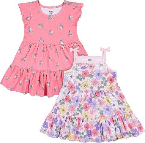 Gerber Baby Girls' 2-Pack Short Sleeve Cotton Dresses in Saudi Arabia