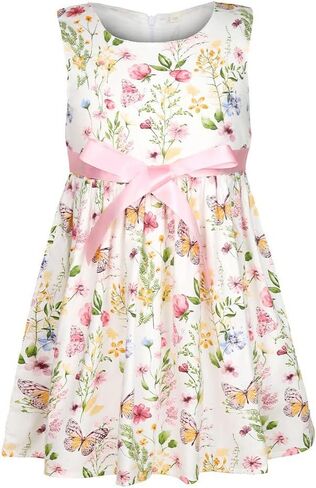 SMILING PINKER Little Girls Dresses Swing Summer Cotton Sleeveless Butterfly in Kuwait