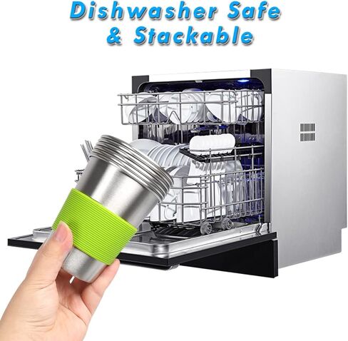 5Pack Kids Cups with Straws and Lids Spill Proof, 12oz Toddler Straw Cups with Colorful Silicone Sleeves, Unbreakable Stainless Steel Water Tumblers for Cold & Hot Drinks in Kuwait