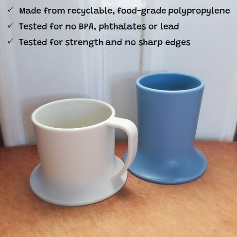 Untippy Kids Tumbler and Teacup | 2 Cup Set (6 & 7 Oz) Sippy Cups Dishwasher/Microwave Safe 3.5" x 4" | 2 Wide Base Toddler Cups Polypropylene Plastic Dinnerware Set | Open Sippy Cup for 6+ Month Old in Saudi Arabia