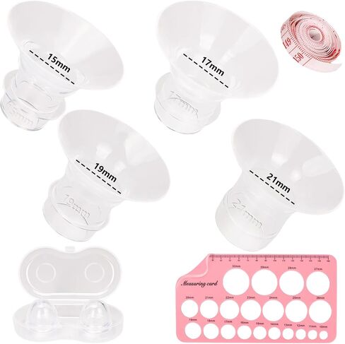 Flange Insert 15/17/19/21mm Compatible with 24mm Flange/Shield of Most Pumps,Compatible with TSRETE, Medela, Momcozy S9/S9Pro/S12/S12Pro Wearable Breast Pum,Tunnel Down to Correct Size in Saudi Arabia