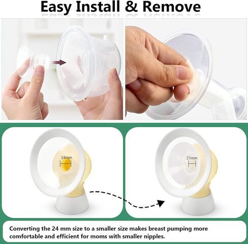 Flange Insert 15/17/19/21mm Compatible with 24mm Flange/Shield of Most Pumps,Compatible with TSRETE, Medela, Momcozy S9/S9Pro/S12/S12Pro Wearable Breast Pum,Tunnel Down to Correct Size in Saudi Arabia
