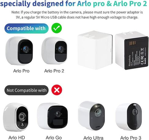 2 حزمة بطاريات A1 ​​متوافقة مع Arlo Pro، Arlo Pro 2، بطارية لـ Arlo VMC4030 VMC4030P VMS4230 VMS4430 VMS4530 VMS4230P VMS4430P VMS4530P-100NAR كاميرا VMA4400 a1b a1c in Saudi Arabia