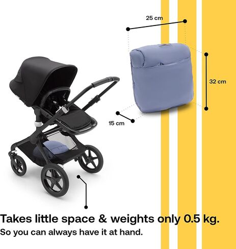 غطاء حماية للقدم من Bugaboo - ملحق لعربة الأطفال مناسب لجميع المواسم، مقاوم للعوامل الجوية وقابل للإزالة وعاكس للضوء - أزرق بحري in Kuwait