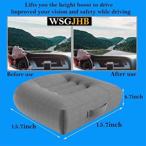WSGJHB Car Booster Seat Cushion Posture Cushion for Long Sitting | Portable Breathable Mesh, Effectively Increase The Field of View Ideal for Office, Home, Car Angle Lift Seat Cushions,Black in Saudi Arabia