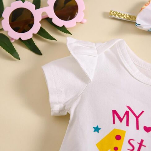 ملابس عيد الفصح للفتيات حديثي الولادة، ملابس عيد الفصح الأول المطبوعة عليها، سراويل واسعة على شكل بيضة مع قبعة أذن أرنب in Kuwait