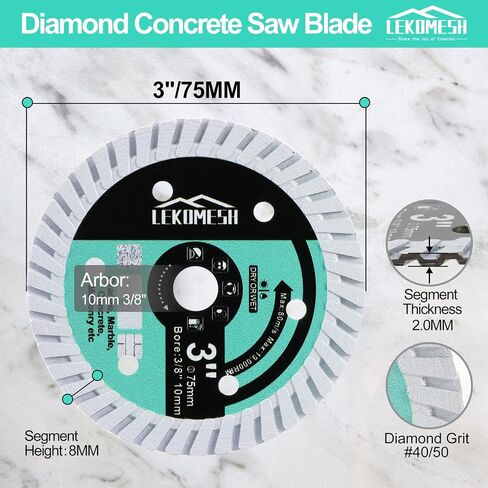 HSS Circular Saw Blade - 3In/75mm x Arbor 3/8In/10mm Cutting Discs for Wood, Copper, Aluminum, Plastic and Soft Metal in Kuwait