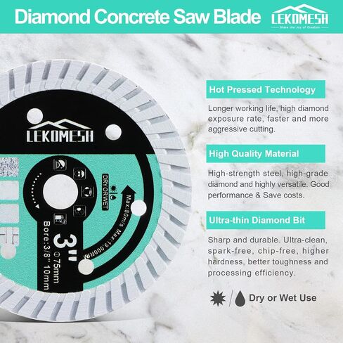 HSS Circular Saw Blade - 3In/75mm x Arbor 3/8In/10mm Cutting Discs for Wood, Copper, Aluminum, Plastic and Soft Metal in Kuwait