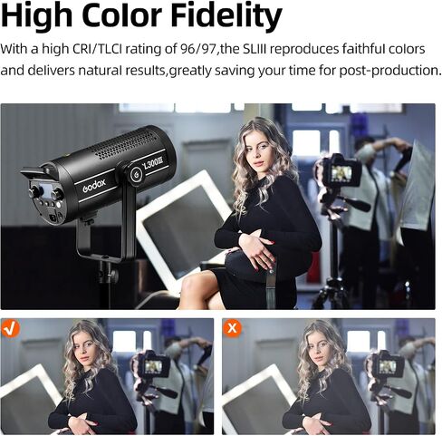 Godox SL300III 330W (MAX.) أضواء تصوير فيديو LED، أضواء استوديو Bowens-Mount للتصوير الفوتوغرافي، إضاءة الإخراج المستمر، 8 تأثيرات إضاءة محددة مسبقًا في الوضع الصامت. (SL-300WIII) in Saudi Arabia