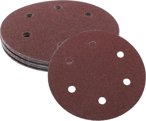 9 Inch Sanding Disc Sandpaper, 80 Grit, 12 Pcs | Hook and Loop, Premium Aluminum Oxide, Orbital Sander Compatible, 6 Sanding Discs in Kuwait